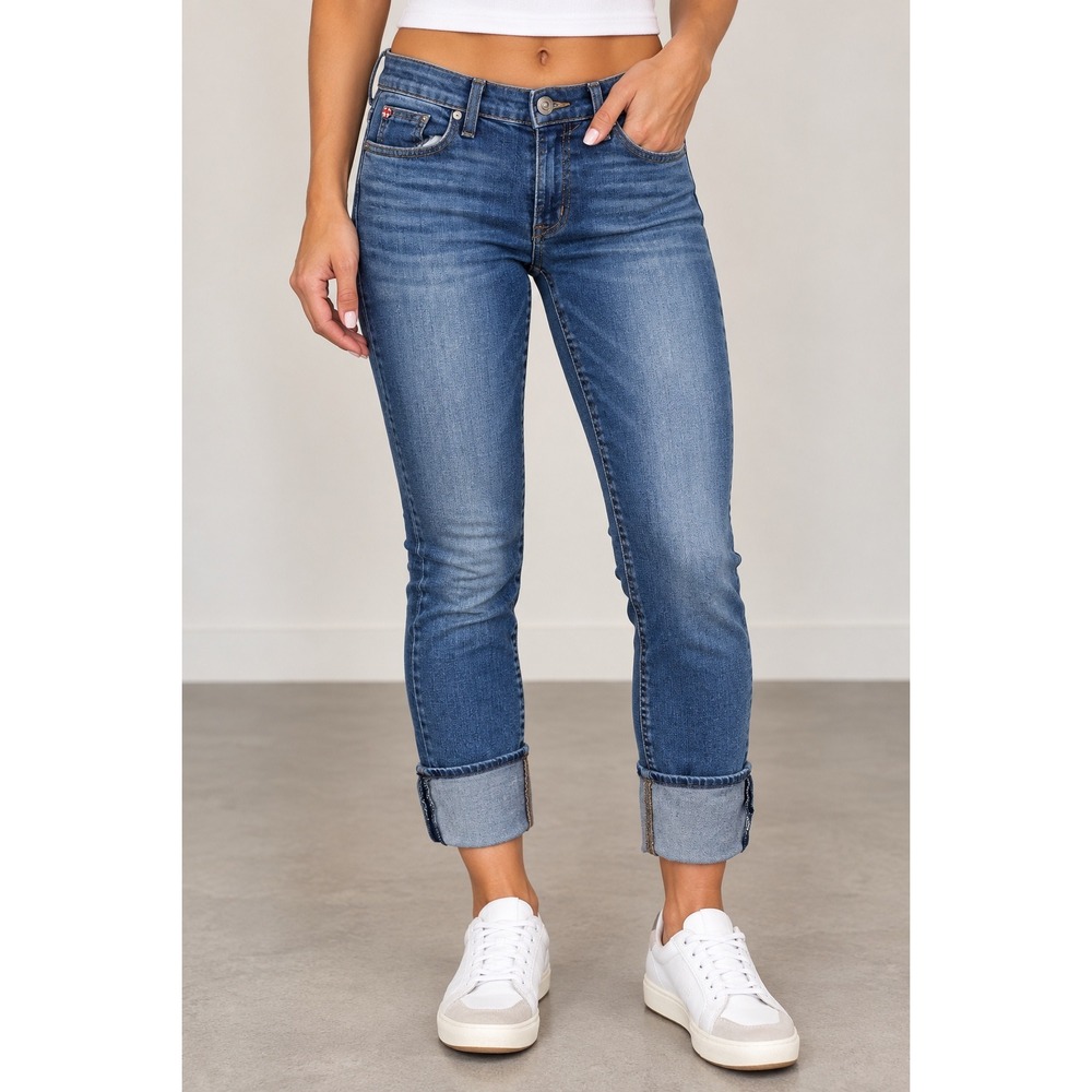Hudson Muse Crop Skinny Jeans Womens 27 Medium Wash Cuffed Made in USA